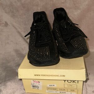 Black Yoki Bling Sneakers